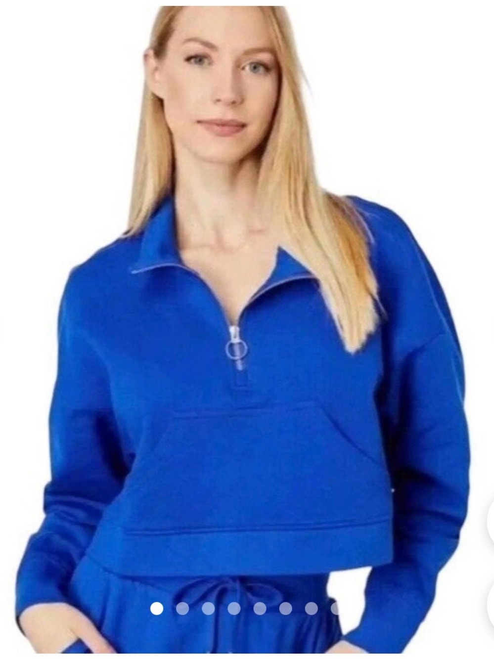We Wore What Blue Half-Zip Pullover Top